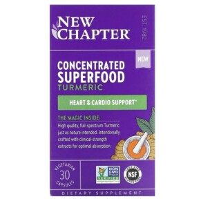 New Chapter Concentrated Superfood Turmeric 30 Vegetarian Capsules 727783903822