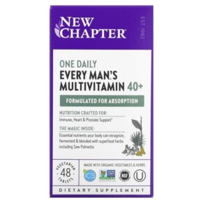 New Chapter Every Man's One Daily 40+ Multivitamin 48 Vegetarian Tablets 727783003706