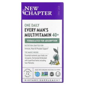 New Chapter Every Man's One Daily 40+ Multivitamin 72 Vegetarian Tablets 727783003713