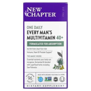 New Chapter Every Man's One Daily 40+ Multivitamin 96 Vegetarian Tablets 727783003737