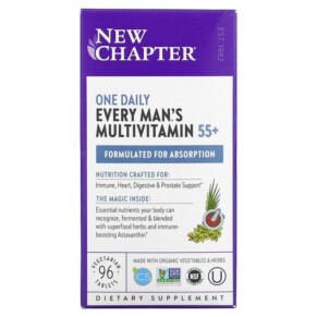 New Chapter Every Man's One Daily 55+ Multivitamin 96 Vegetarian Tablets 727783901484