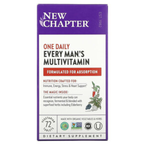 New Chapter Every Man's One Daily Multivitamin 72 Vegetarian Tablets 727783003287
