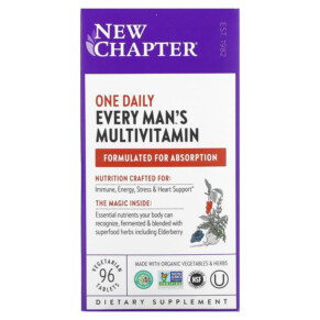 New Chapter Every Man's One Daily Multivitamin 96 Vegetarian Tablets 727783003331