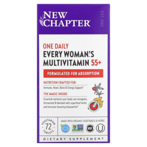 New Chapter Every Woman's One Daily 55+ Multivitamin 72 Vegetarian Tablets 727783901255