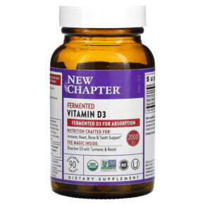 New Chapter Fermented Vitamin D3 2.000 IU 90 Vegetarian Tablets 727783903587