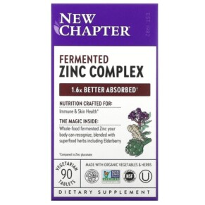 New Chapter Fermented Zinc Complex 90 Vegetarian Tablets 727783903563