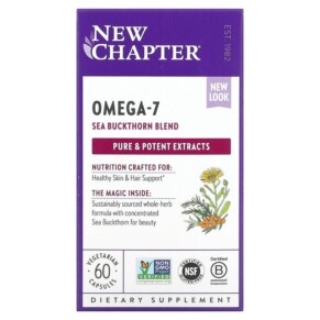 New Chapter Omega-7 Sea Buckthorn Blend 60 Vegetarian Capsules 727783900982
