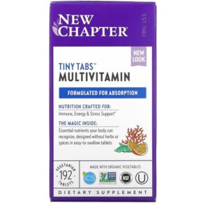 New Chapter Tiny Tabs Multivitamin 192 Vegetarian Tablets 727783003621