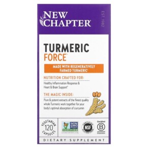 New Chapter Turmeric Force 120 Vegetarian Capsules 727783900456