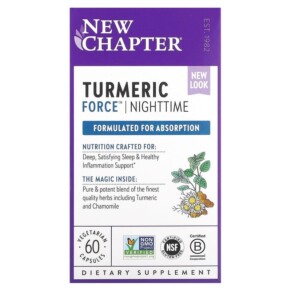 New Chapter Turmeric Force Nighttime 60 Vegetarian Capsules 727783901224