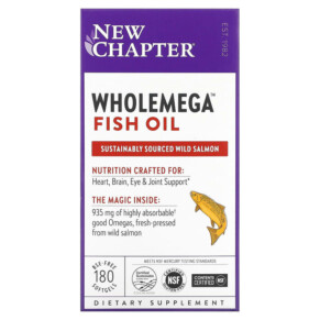 New Chapter Wholemega Fish Oil 180 Softgels 727783050007