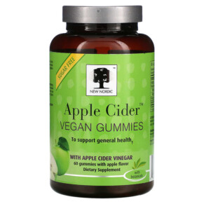 New Nordic US Inc Apple Cider Vegan Gummies Apple 60 Gummies 741805000733