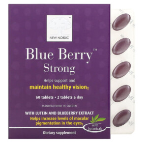 New Nordic US Inc Blue Berry Strong 60 Tablets 741805717402