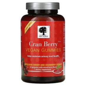 New Nordic US Inc Cran Berry Vegan Gummies Mixed Berry 60 Gummies 741805000160