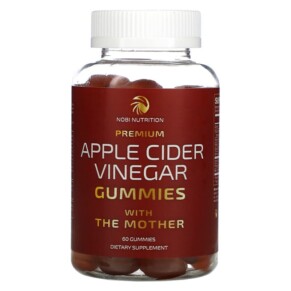 Nobi Nutrition Premium Apple Cider Vinegar Gummies with The Mother Apple 60 Gummies 850018274234