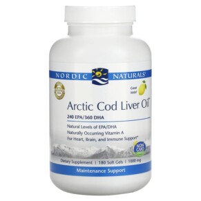 Nordic Naturals Arctic Cod Liver Oil Lemon 1.000 mg 180 Softgels 768990578847