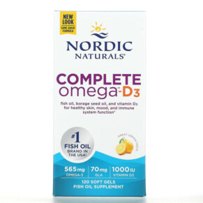 Nordic Naturals Complete Omega-D3 Lemon 565 mg 120 Soft Gels 768990027789