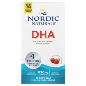 Nordic Naturals DHA Strawberry 90 Soft Gels 768990017438