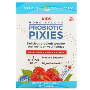 Nordic Naturals Nordic Flora Kids Probiotic Pixies Rad Berry 3 Billion CFU 30 Packets 768990016783