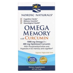 Nordic Naturals Omega Memory with Curcumin 500 mg 60 Soft Gels 768990018787