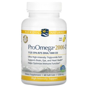 Nordic Naturals ProOmega 2000-D Lemon 1250 mg 60 Soft Gels 768990121340