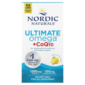 Nordic Naturals Ultimate Omega + CoQ10 Lemon 640 mg 60 Soft Gels 768990018909