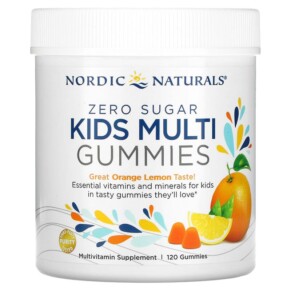 Nordic Naturals Zero Sugar Kids Multi Gummies Orange Lemon 120 Gummies 768990301278