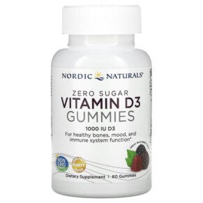 Nordic Naturals Zero Sugar Vitamin D3 Gummies Wild Berry 25 mcg (1.000 IU) 60 Gummies 768990311376
