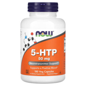 NOW Foods 5-HTP 50 mg 180 Veg Capsules 733739001016