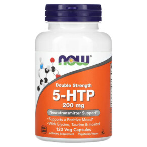 NOW Foods 5-HTP Double Strength 200 mg 120 Veg Capsules 733739001115