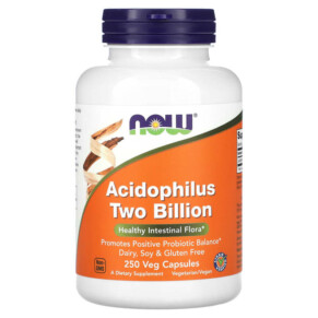 NOW Foods Acidophilus Two Billion 250 Veg Capsules 733739029072