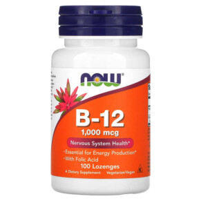 NOW Foods B-12 1.000 mcg 100 Lozenges 733739004666