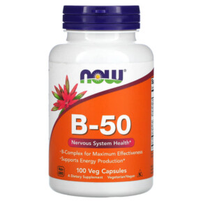 NOW Foods B-50 100 Veg Capsules 733739004208