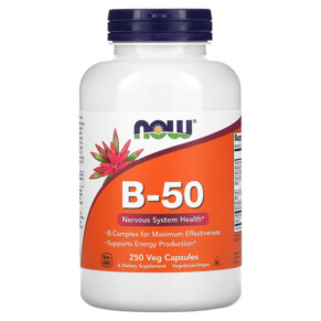 NOW Foods B-50 250 Veg Capsules 733739004222