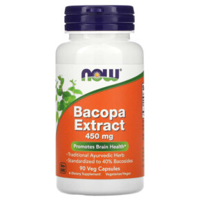 NOW Foods Bacopa Extract 450 mg 90 Veg Capsules 733739045881