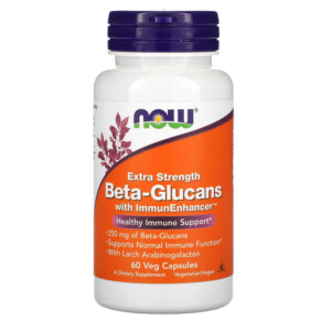 NOW Foods Beta-Glucans with ImmunEnhancer Extra Strength 250 mg 60 Veg Capsules 733739030337