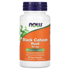 NOW Foods Black Cohosh Root 80 mg 90 Veg Capsules 733739046079