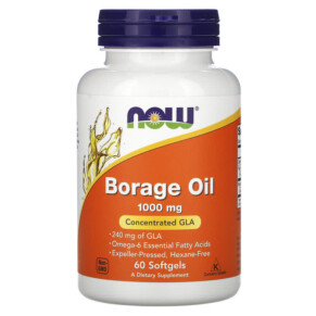 NOW Foods Borage Oil Concentration GLA 1.000 mg 60 Softgels 733739017208