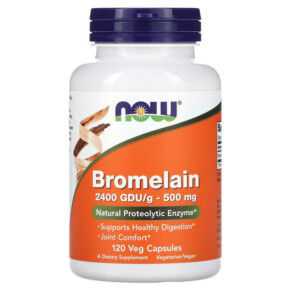 NOW Foods Bromelain 500 mg 120 Veg Capsules 733739029478