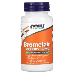 NOW Foods Bromelain 500 mg 60 Veg Capsules 733739029430