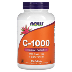 NOW Foods C-1000 With Rose Hips and Bioflavonoids 250 Tablets 733739006875