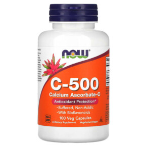 NOW Foods C-500 Calcium Ascorbate-C 100 Veg Capsules 733739006769