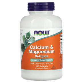 NOW Foods Calcium & Magnesium with Vitamin D3 and Zinc 120 Softgels 733739012517