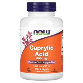 NOW Foods Caprylic Acid 600 mg 100 Softgels 733739033475