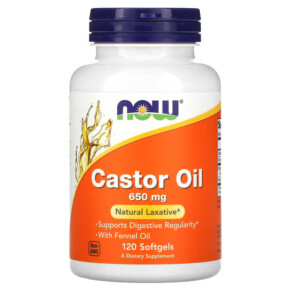 NOW Foods Castor Oil 650 mg 120 Softgels 733739017239
