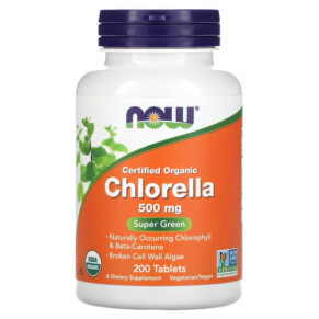 NOW Foods Certified Organic Chlorella 500 mg 200 Tablets 733739026316