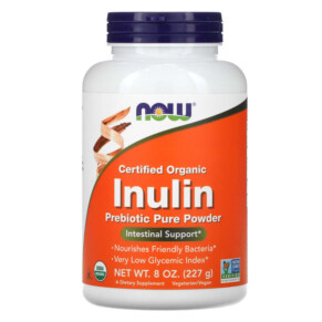 NOW Foods Certified Organic Inulin Prebiotic Pure Powder 8 oz (227 g) 733739029447