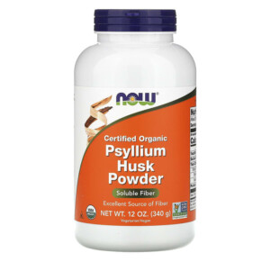 NOW Foods Certified Organic Psyllium Husk Powder 12 oz (340 g) 733739059666