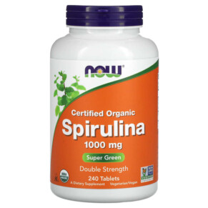 NOW Foods Certified Organic Spirulina 1.000 mg 240 Tablets 733739027177