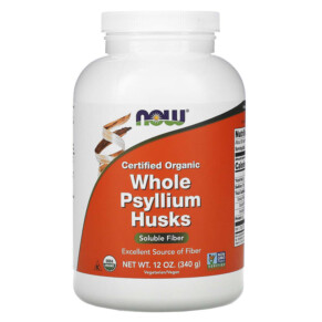 NOW Foods Certified Organic Whole Psyllium Husks 12 oz (340 g) 733739059680